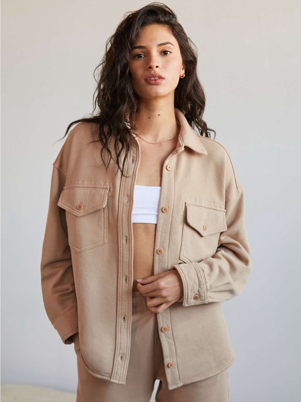 Aritzia Free Terry Fleece Shacket